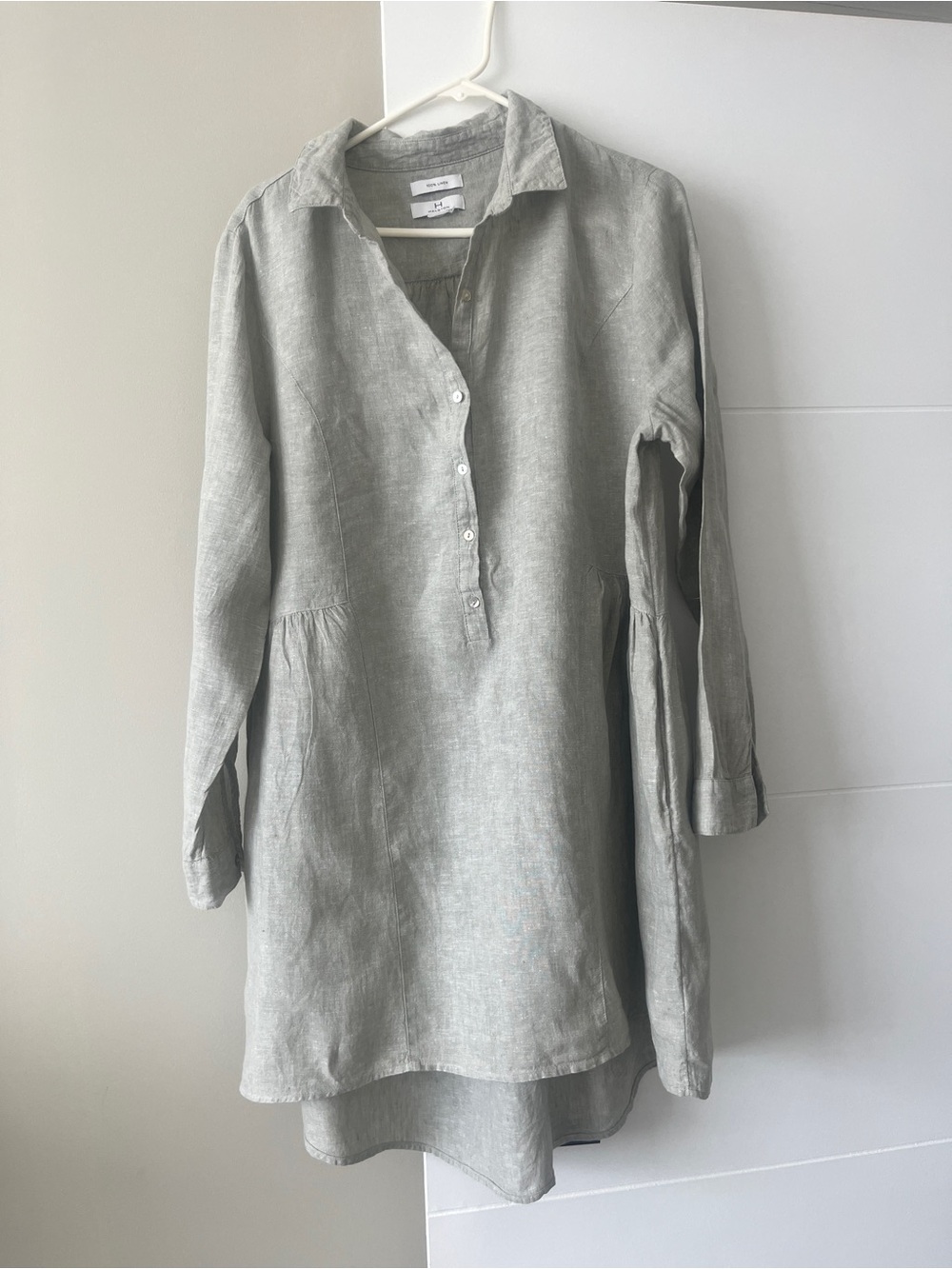 H by Halston Grey Linen Shirtdress size Large